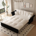 74.8 Queen Size Futon Sofa Bed Love Seat Sleeper Bed Small Space Sleeper Sofa Couch with Pullout Bed 3 in 1 Velvet Futons Convertible Sofa Bed for Living Room Apartment Beige