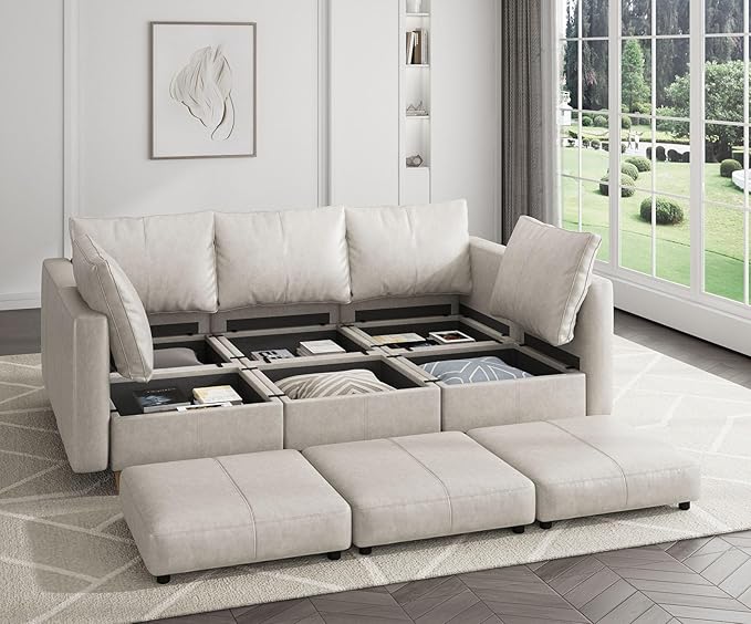 EASE MOOSE Armrest Module for Modular Sectional Sofa Faux Leather Side Armrests for Convertible Sectional Modular Sofa Couch