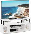 Furinno Jaya Large Entertainment Center Hold up to 55-in TV Inch White/Black