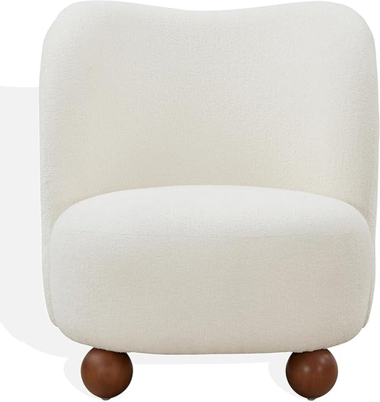SAFAVIEH Couture Collection Rodolfo Ivory Boucle/Natural Accent Chair
