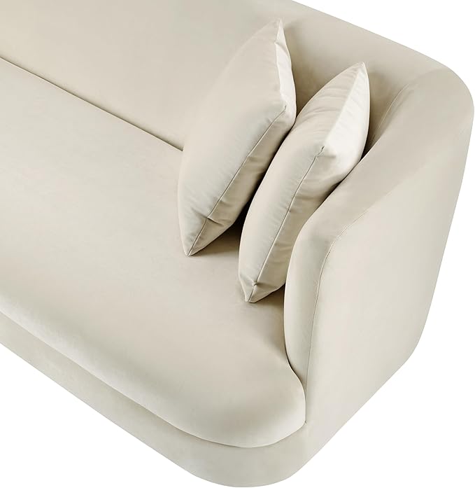 Meridian Furniture 699Cream-C Alder Collection Modern | Contemporary Chair with Ultra Luxe Cream Velvet 460 GSM Velvet Solid Wood Frame 38 W x 36 D x 30 H Cream