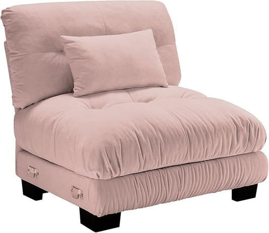 SoarFlash Velvet Sectional Middle Position Sofa Pink