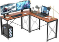 VECELO 39.4 Folding Computer Desk Simple Laptop Table Home Office Workstation for Reading Writing No Assembly Needed Small Space Retro Brown（2pack）