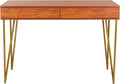 Safavieh Home Office Pine Modern Natural and Gold 2-drawer Desk