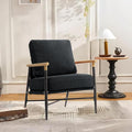 UIXE Chenille Armchair Modern Accent Chair for Living Room Cross Metal Frame Reading Arm Chair with Thicken Cushion Black