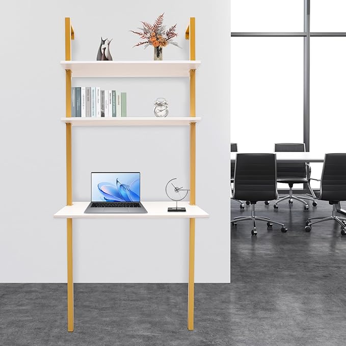 Wall Mounted Desk 20D X 30 W X 72.8H 3 Tiers Wall Mounted Desk Home Office Desks Wall Mount Computer Writing Table Portable Wall Mounted Desk for Homes Student Dormitories Living Rooms