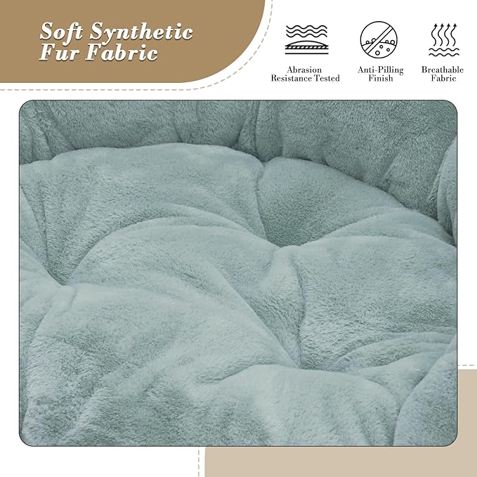 Athena Collection Round Saucer Chair with Ottoman Set for Adults Oversize Comfy Cozy Faux Fur Folding Reading Chair with Metal Leg Lazy Relaxing for Living Room Bedroom Dorm Apartment Teal