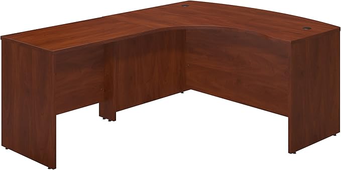 Bush Business Furniture Series C Elite 60W x 43D Left Hand Bowfront Desk Shell with 36W Return in Hansen Cherry