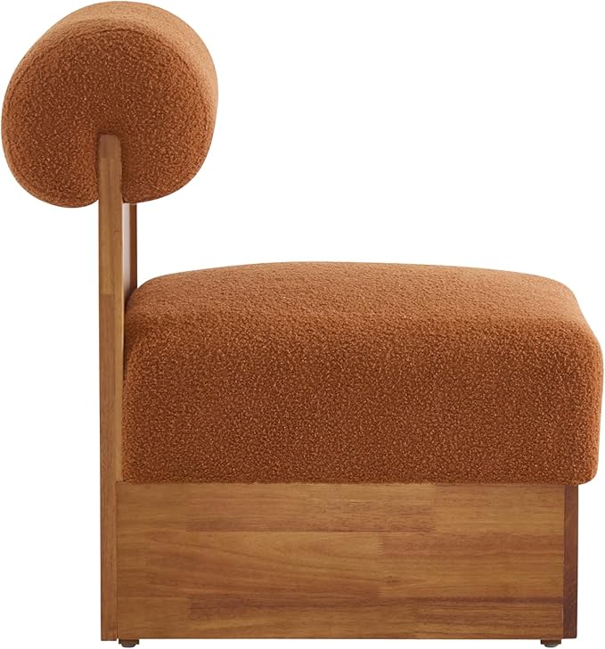 Christopher Knight Home Nadine Boucle Club Chair Upholstered Lounge Chair Rolled Backrest Accent Chairs Solid Wood Legs Frame Single Sofa for Living Reading Room Accent Chairs Set of 2 Brown