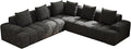 Cloud Modular Sectional Sofa Couch 108 V Shaped Chenille Fabric Memory Foam Sofa 5 Seater with 6 Pillows Firm Cushions for Living Room ApartmentBlack