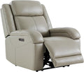 Watson &amp Whitely Genuine Leather Power Recliner Chairs for Adults Wall Hugger RV Recliner with Power Headrest &amp Charging Ports Electric Recliner Sofa Chair for Living Room Grey