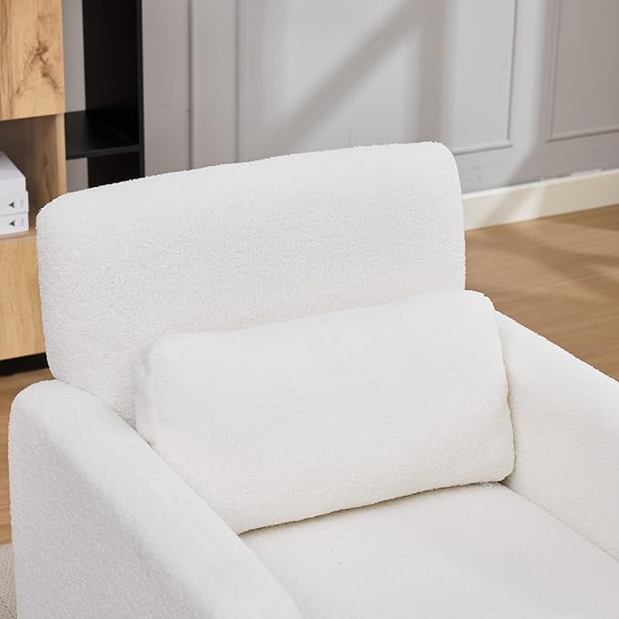 Velvet Accent Chair Set of 2 Modern Upholstered Armchair Teddy Velvet Comfy Padded Reading Chairs for Bedroom Single Sofa Chair with Wood Frame