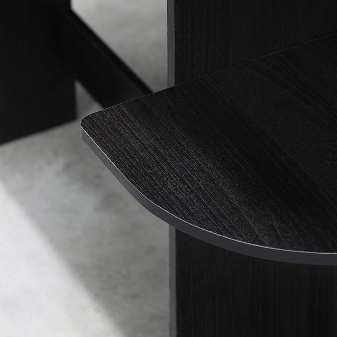 Furinno COMPACT Desk 28.5 Wide Gaming Desk with Shelves Computer Desk with Book Shelf Office Desk for Home Office Study Room Dorm Bedroom Americano