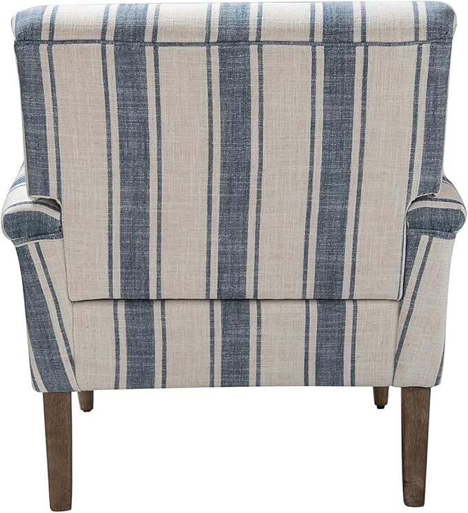 Upholstered Accent Chair with Arms and Wooden Legs Modern Comfy Armchair Reading Chair for Living Room Bedroom