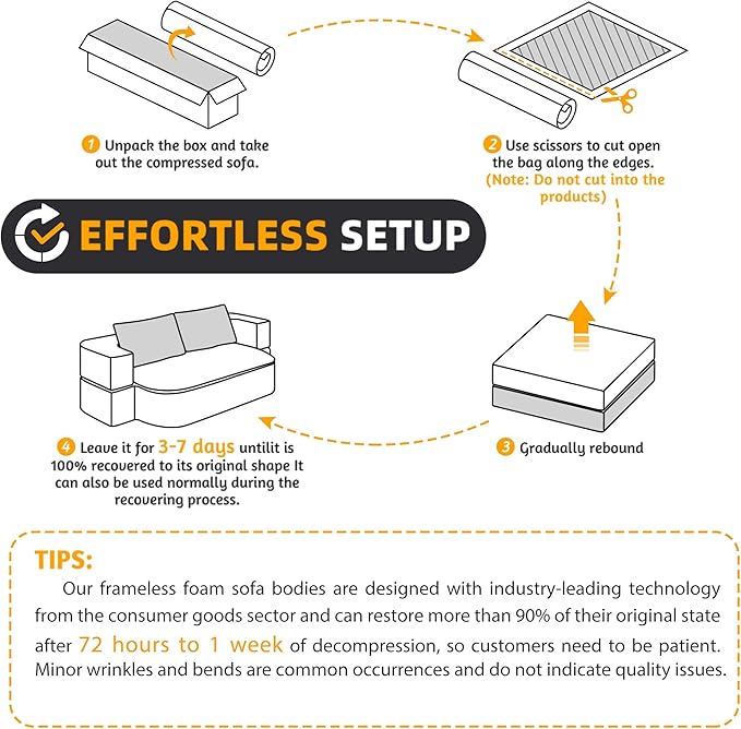 2 in 1 Convertible Compressed Sofa Bed 51.2'' Modern Boneless Loveseat Sleeper in a Box Floor Mattress Futon Couch No Assembly Needed Space Saving Black 2 Pillows &amp Blanket Full for Home