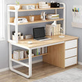 Computer Desk with Hutch and BookshelfHome Office Desk with 3 Drawer Industrial Study Writing Table Workstation for Home and Office(47 Inch Oak)