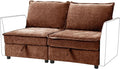 HULALA HOME Modern Middle Module for Sectional Sofa Couch Armless Loveseat Sofa 2 Seat Included Burnt Orange