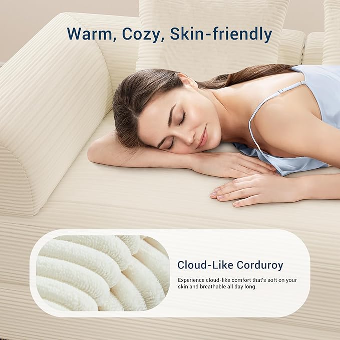 Cloud Boneless Convertible Floor Sofa Bed 70 4-in-1 Foldable Compressed Loveseat Lounge Sleeper 2 Seater Couches High-Density Sponge &amp Corduroy Fabric Futon Daybed for Living Room Bedroom(Beige