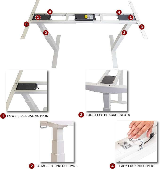 ApexDesk K Series 60 x 27 Electric Height Adjustable Standing Desk with LED Memory Controller (Light Oak)