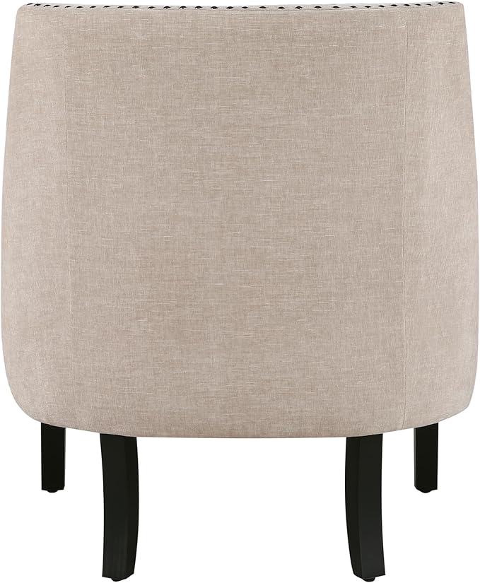 Lexicon Accent Chair Reading Chair Comfy Chair for Bedroom Upholstered Armchair with Solid Wood Frame Tufted Cushion Nail Head Trim Single Sofa Chair for Living Room Office Taupe Chenille