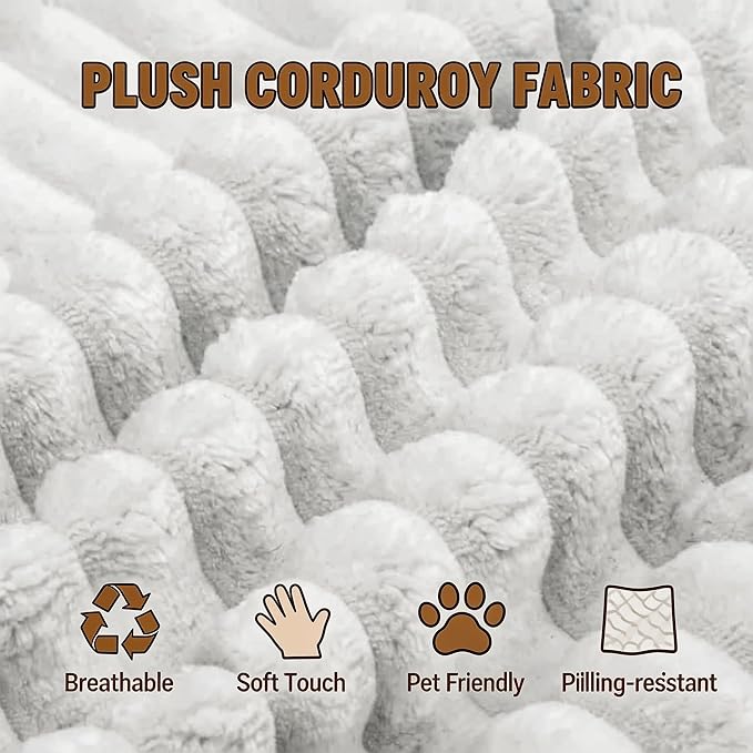 108 Cloud Couch U-Shaped Modular Corduroy Couch with 2 Ottomans &amp 5 Lumbar Pillows Modern Sectional Sofa with 5-Seater Deep SeatComfy Oversized Couch for Living RoomApartmentBedroomGrey