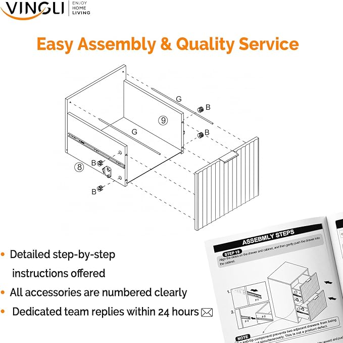VINGLI 2 Drawer File Cabinet Home Office Filing Organizer for Letter Size File Folder Storage Modern Style Fluted Design Wood Vertical Filing Cabinet Printer Stand Archivador (Oak)