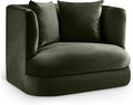 Meridian Furniture 699Green-C Alder Collection Modern | Contemporary Chair with Ultra Luxe Green Velvet 460 GSM Velvet Solid Wood Frame 38 W x 36 D x 30 H Green
