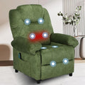 Pushback Massage Recliner Chair with Heat Fabric Heated Massaging Reclining Chair Single Sofa for Adults Mid Century Small Push Back Manual Recliner for Living RoomGreen