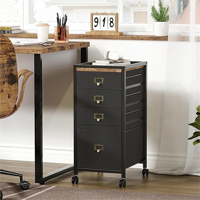 Mobile File Cabinet 3 Drawer Metal Filing Cabinet with Lock Mobile Under Desk Storage for Home Office Fully Assembled