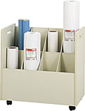 Safco 3045 Mobile Roll File 8 Compartment Putty