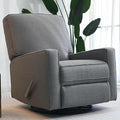 Harkawon Swivel Rocker Recliner Chair Glider Rocker Recliner Rocking Chair Nursery Fabric Chair with High Back Deep Seat for Living Room Bedroom (Dark Grey)