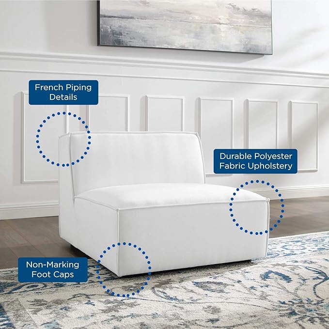 Modway EEI-3872-WHI Restore Sectional Sofa Armless Chair White