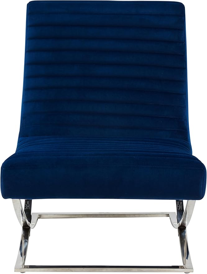 SAFAVIEH Couture Home Collection Ramsay Navy Tufted Velvet Upholstered Living Room Bedroom Office Lounge Accent Chair SFV4761A