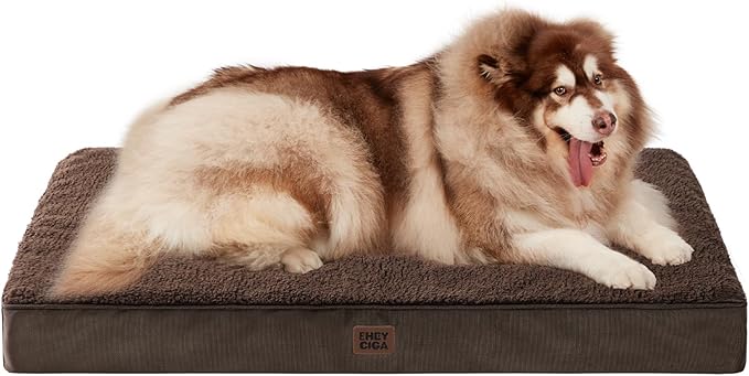 EHEYCIGA Orthopedic XXL Dog Beds for Jumbo Dogs with Removable Washable CoverBrown 50x36