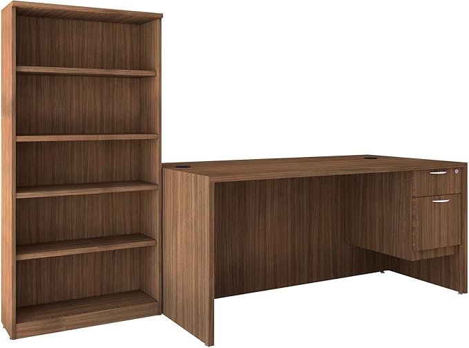 Alera Alera Valencia Series Hanging Pedestal File Left/Right 2-Drawer: Box/File Legal/Letter Modern Walnut15.63 x 20.5 x 19.25