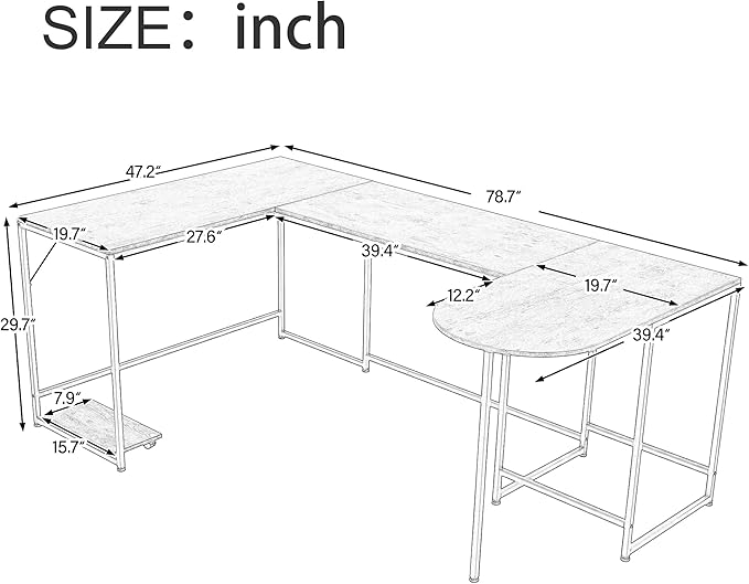 Generic U Shaped Computer Desk Industrial Corner Writing Desk with CPU Stand Gaming Table Workstation Desk for Home Office (Black) (Old SKU: WF198675AAB)