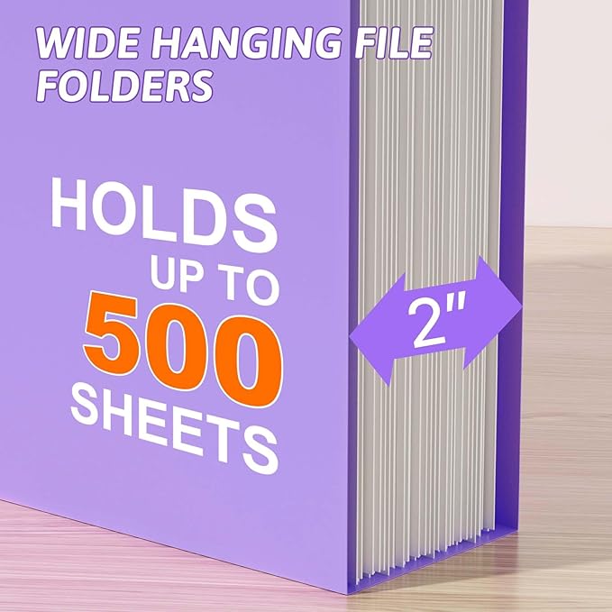 Extra Capacity Plastic Hanging File Folder Letter Size12 Pack Reinforced Hang Folders with Heavy Duty 2 Inch ExpansionDurable Hanging Organizer Designed for Bulky Files Medical Charts