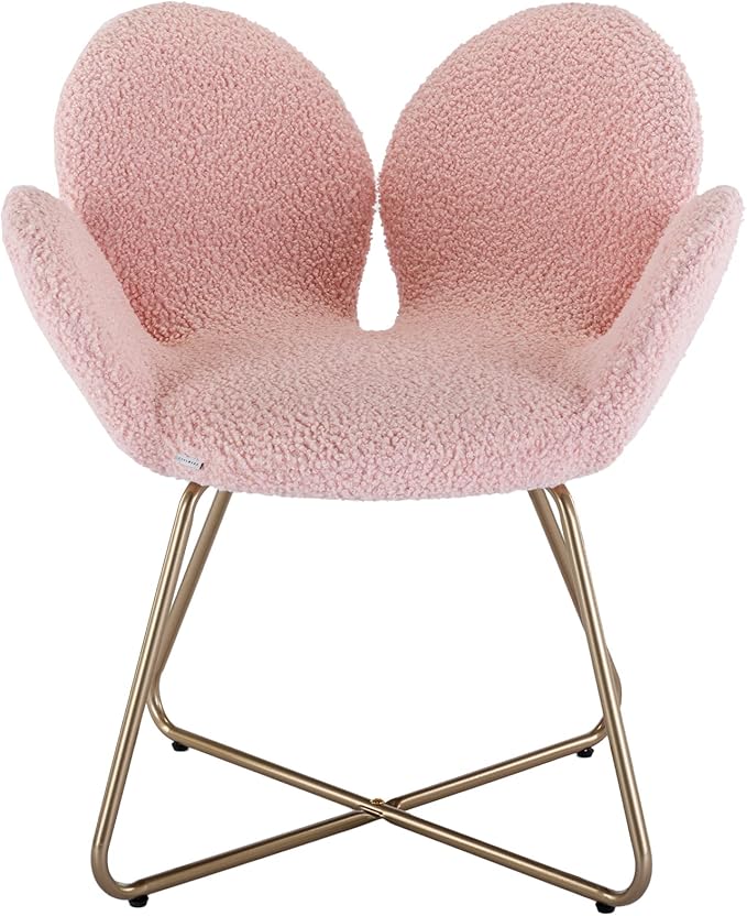 Modern Velvet Accent Chair Comfy Cute Upholstered Vanity Desk Chair w/Metal Legs Soft CushionArmchair for Living Room 2PC/Set
