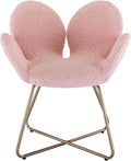 Modern Velvet Accent Chair Comfy Cute Upholstered Vanity Desk Chair w/Metal Legs Soft CushionArmchair for Living Room 2PC/Set