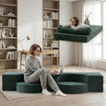 75 Folding Sofa Bed Convertible Futon Twin Size Sleeper Couch Washable Velvet Corduroy Cover &amp High-Density Foam 2-in-1 Floor Mattress No Assembly for Living Room/Dorm Green
