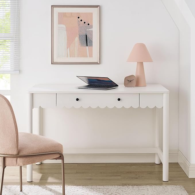 Modway Emmeline Scallop Desk in White
