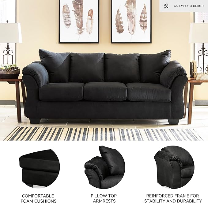 Signature Design by Ashley Darcy Classic Contemporary Sofa Black
