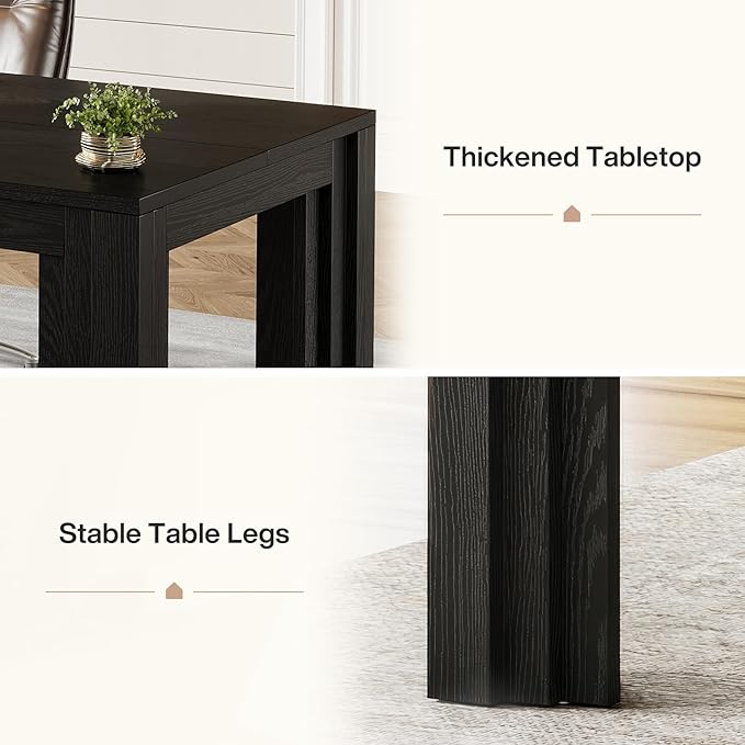 Tribesigns 63-Inch Executive Desk Large Home Office Computer Desk with Heavy Duty Legs Modern Study Writing Table Business Workstation for Home Office Conference Room Black