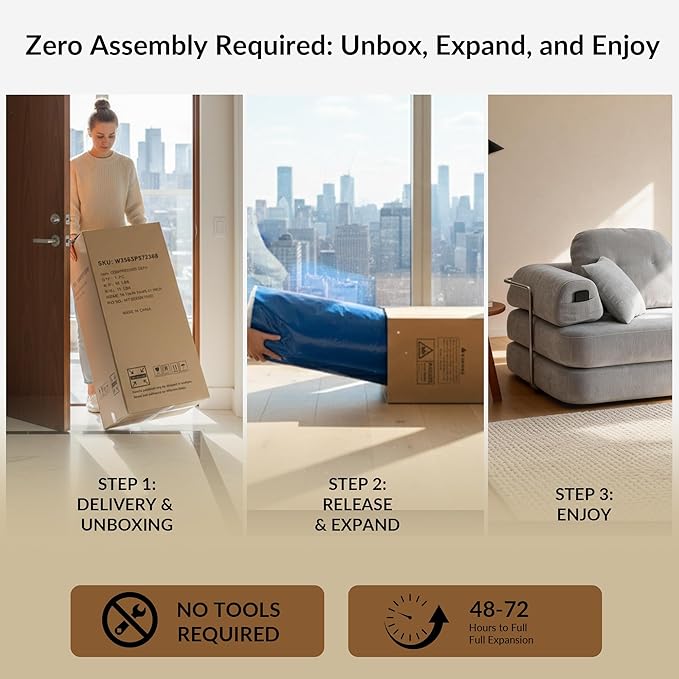 Floor Sofa Modern Chenille Modular Couch with Large Ergonomic Backrest Non-Slip Sleeper for Small Apartment &amp Compact Space No Assembly Required (Pebble Gray 82'')