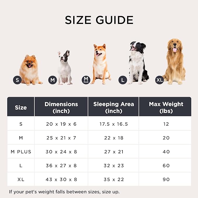 Bedsure ComfyFleece™ Cute Dog Bed for Extra Large Dogs - Washable Furry Puppy Beds Rectangle Orthopedic XL Pet Beds with Removable Zipper Cover 43x30x8inches Camel Brown