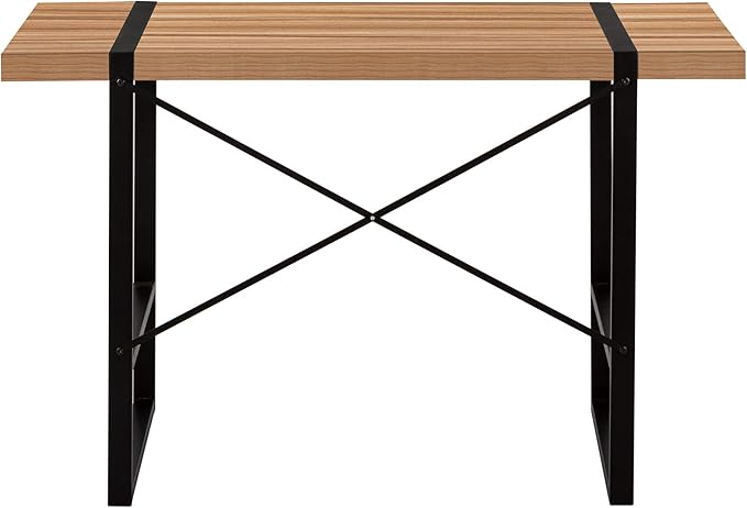 Computer Desk Home Office Laptop 48 l Work Brown Laminate Black Metal Contemporary Modern