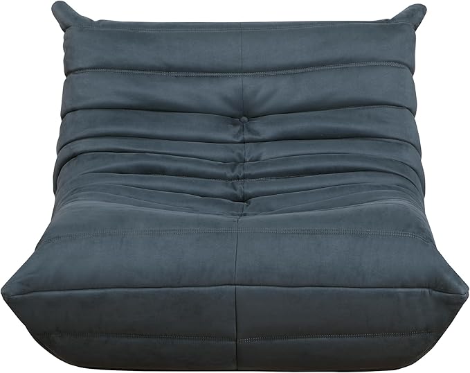Lexicon Single Sofa Chair Floor Sofa Couch 33.5 Microfiber Floor Sofa Chair for Living Room Accent Chair High Resilient Foam-Filled Accent Single Chair for Bedroom/Office/Waiting Room Charcoal