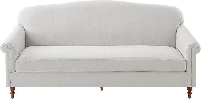 Christopher Knight Home Sola 77.5'' Modern Chenille Upholstered Loveseat Sofa with Rolled Armrest and Rubberwood Frame 2-Seater Home Sofa Living Room Comfy Couch for Hotel/Apartment Light Grey