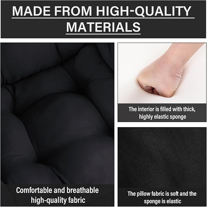 Lazy Chair with Ottoman Comfy Reading Chair with Footstool &amp Pillow Modern Lounge Chair with Armrests &amp Side Pocket for Living Room Bedroom Dorm RoomBlack