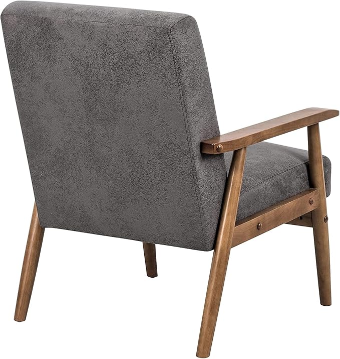 Barlow Modern Vintage Open-Framed Arm Living Room Chair 30.5 Fossil Grey